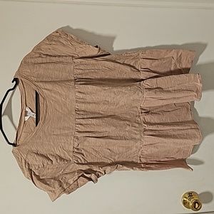 Beige Tiered Ruffle Shirt Size XL